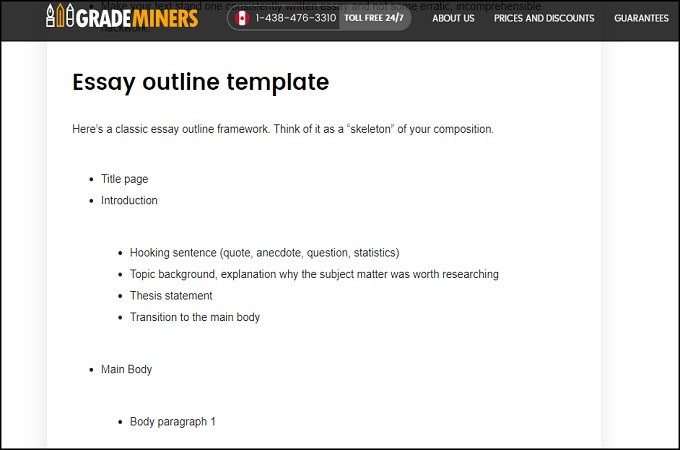 grademiners essay outline