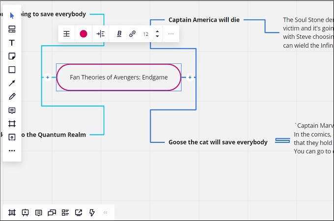 miro mind mapping interface