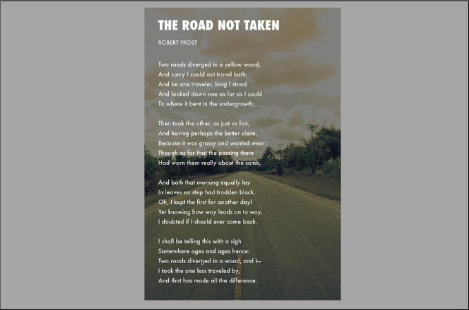 the road not taken